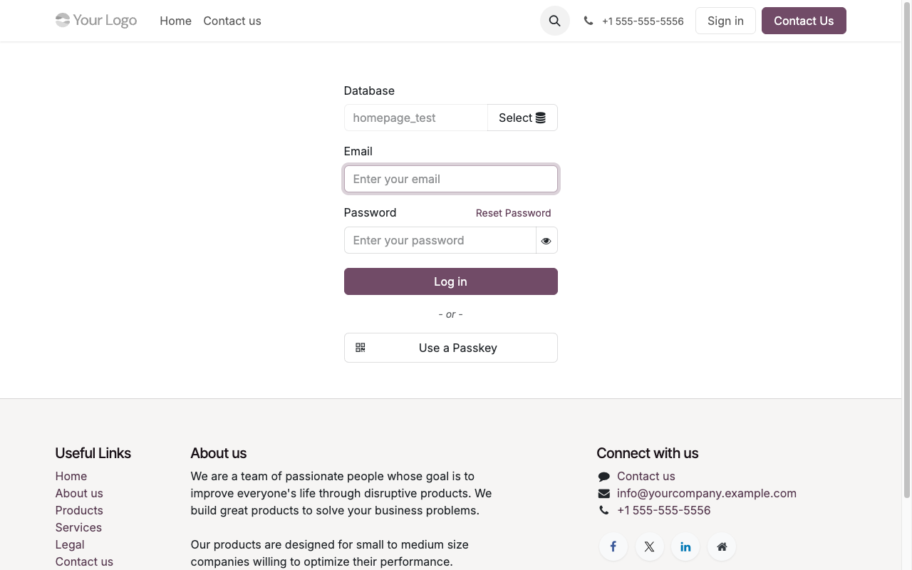 Login form