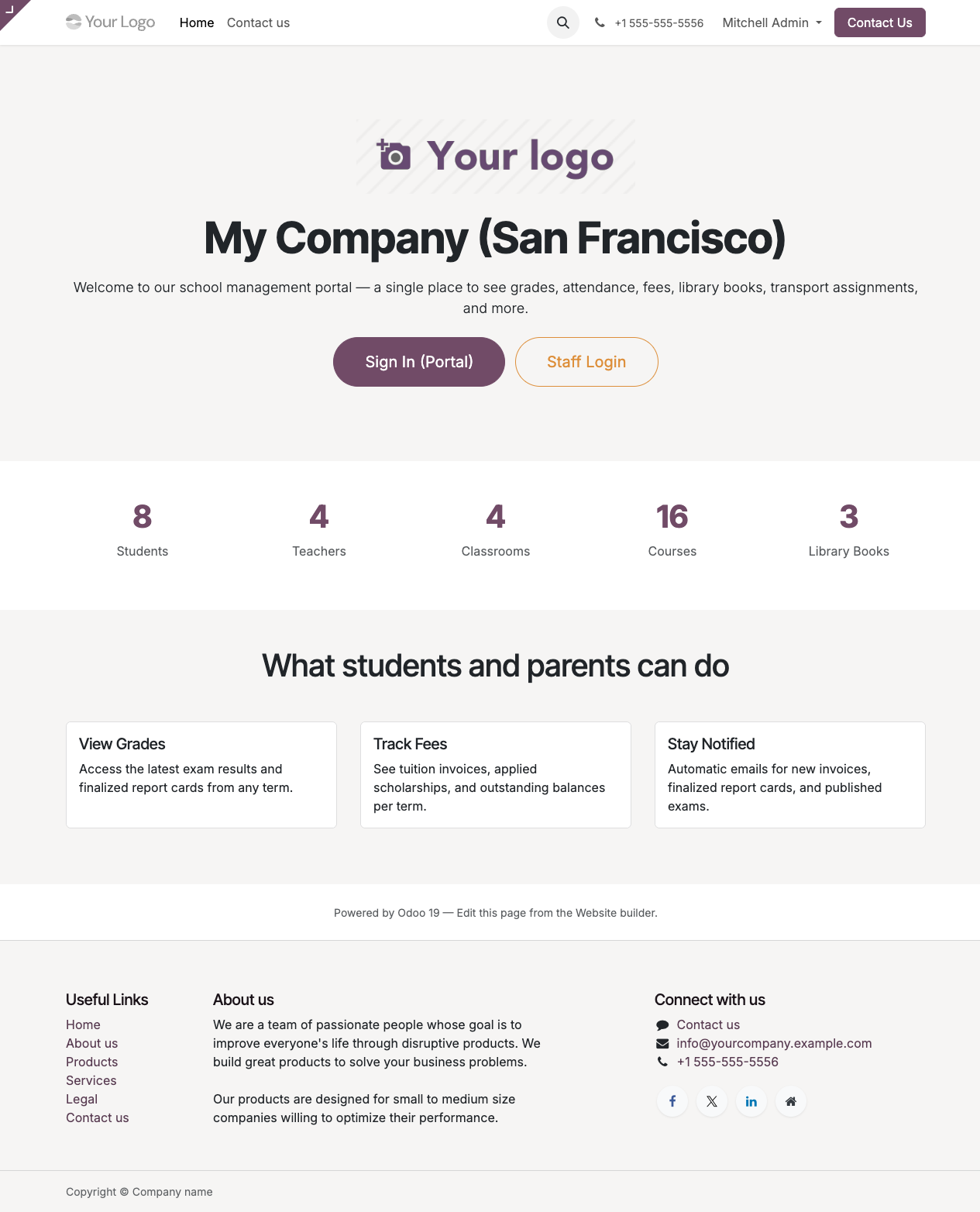 Public homepage